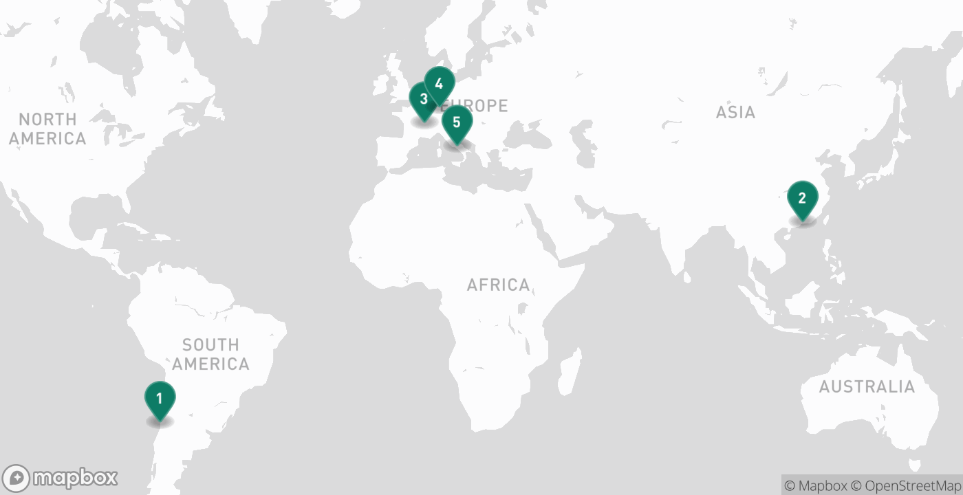 Map of the five cities from October 20th, 2026