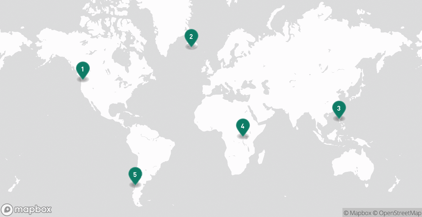 Map of the five cities from October 21st, 2026
